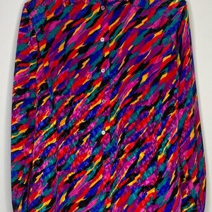 Vintage Michelle Stuart 80's Multicolor Button-Up Shirt Small